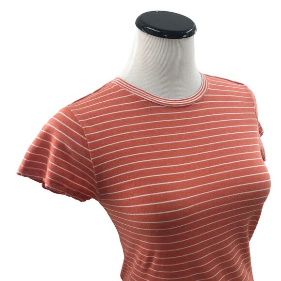 Faherty Didion Coral Stripe T-Shirt - Picture 6 of 11
